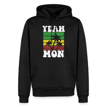 oui Lun Jamaïcain Vintage Coucher de soleil Jamaïque Vacances - Sweat à capuche Premium bio Homme - noir - Devant - Nico (187cm)