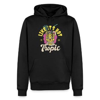 Retro Tropic Like It's Hot Pineapple Skull Summer - Men’s Premium Organic Hoodie - black - Front - Nico (187cm)