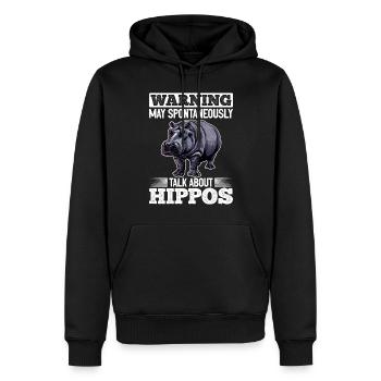 Hippopotame drôle Hippopotame Animal Avertissement - Sweat à capuche Premium bio Homme - noir - Devant - Nico (187cm)
