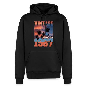1967 Vintage Limited Edition Palmen Geboren 1967 - Männer Premium Bio Hoodie - Schwarz - Vorne - Nico (187cm)