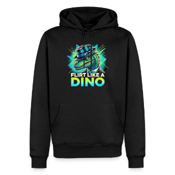 La culture des rizières avec l’art des dinosaures et le T-Rex - Sweat à capuche Premium bio Homme - noir - Devant - Nico (187cm)