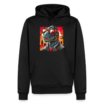 La culture des rizières avec l’art des dinosaures et le T-Rex - Sweat à capuche Premium bio Homme - noir - Devant - Nico (187cm)