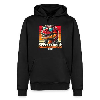 La culture des rizières avec l’art des dinosaures et le T-Rex - Sweat à capuche Premium bio Homme - noir - Devant - Nico (187cm)