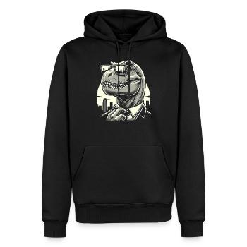 La culture des rizières avec l’art des dinosaures et le T-Rex - Sweat à capuche Premium bio Homme - noir - Devant - Nico (187cm)