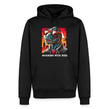 La culture des rizières avec l’art des dinosaures et le T-Rex - Sweat à capuche Premium bio Homme - noir - Devant - Nico (187cm)