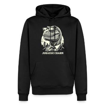 La culture des rizières avec l’art des dinosaures et le T-Rex - Sweat à capuche Premium bio Homme - noir - Devant - Nico (187cm)