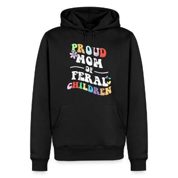 Rétro Groovy Fière Mère D’enfants Sauvages Drôle - Sweat à capuche Premium bio Homme - noir - Devant - Nico (187cm)