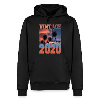 2020 Vintage Limited Edition Palmen Geboren 2020 - Männer Premium Bio Hoodie - Schwarz - Vorne - Nico (187cm)