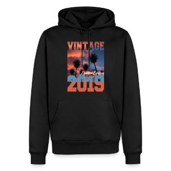 2019 Vintage Limited Edition Palmen Geboren 2019 - Männer Premium Bio Hoodie - Schwarz - Vorne - Nico (187cm)