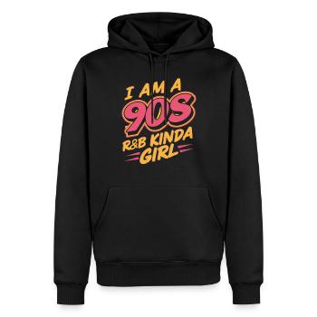 Ich Bin Ein 90s R&B Girl - Männer Premium Bio Hoodie - Schwarz - Vorne - Nico (187cm)