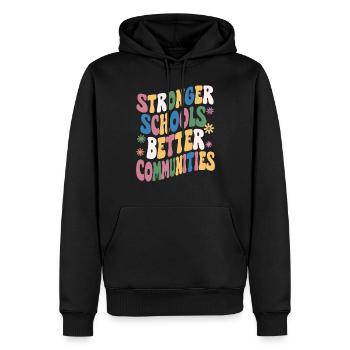 Stronger Schools, Better Communities - Men’s Premium Organic Hoodie - black - Front - Nico (187cm)
