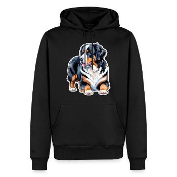 Berner Sennenhund Wasserfarben - Männer Premium Bio Hoodie - Schwarz - Vorne - Nico (187cm)