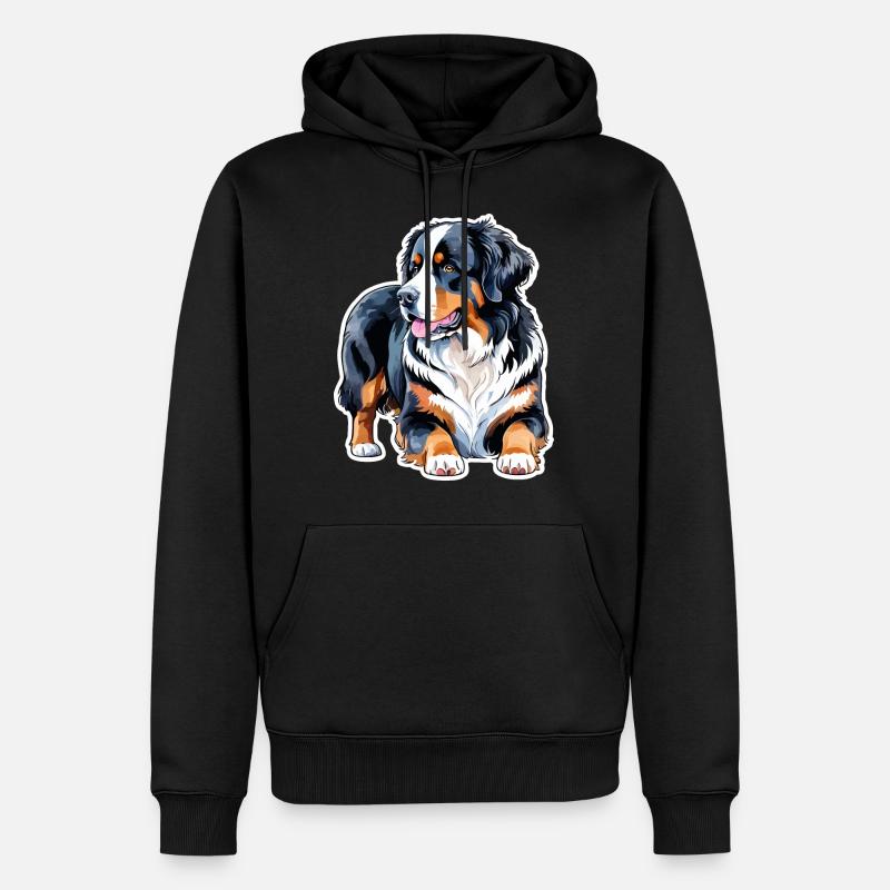 Bouvier bernois Aquarelles - Sweat à capuche Premium bio Homme - noir