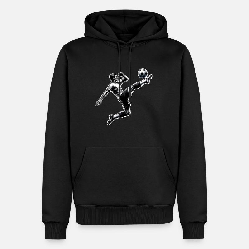 Fußball - Männer Premium Bio Hoodie - Schwarz