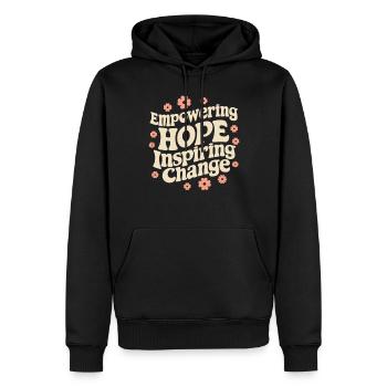 Travailleurs sociaux Le travail social inspire l’espoir - Sweat à capuche Premium bio Homme - noir - Devant - Nico (187cm)
