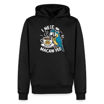 Lustiger Scharlachroter Ara Papagei Und Kaffee Ara - Männer Premium Bio Hoodie - Schwarz - Vorne - Nico (187cm)