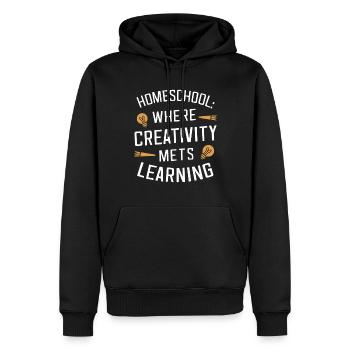 Homeschool Mom Dad Family Life Community Journey - Männer Premium Bio Hoodie - Schwarz - Vorne - Nico (187cm)