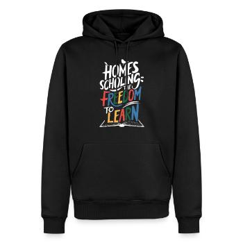 Homeschool Mom Dad Family Life Community Journey - Men’s Premium Organic Hoodie - black - Front - Nico (187cm)