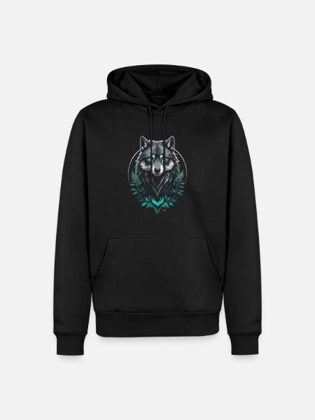 Forest Arctic Wolf - Men’s Premium Organic Hoodie - black