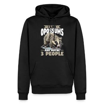 Opossum Animal I Like Opossums And Maybe 3 People - Männer Premium Bio Hoodie - Schwarz - Vorne - Nico (187cm)