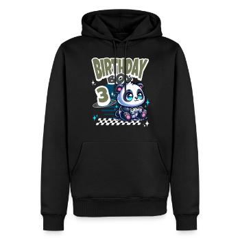 3. Geburtstag Kindergeburtstag Gaming Panda - Männer Premium Bio Hoodie - Schwarz - Vorne - Nico (187cm)