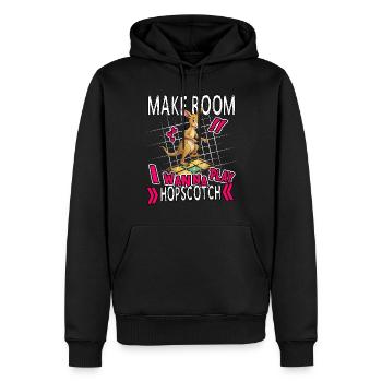 Fun Kangaroo Playing Hopscotch Kids Game Design - Men’s Premium Organic Hoodie - black - Front - Nico (187cm)