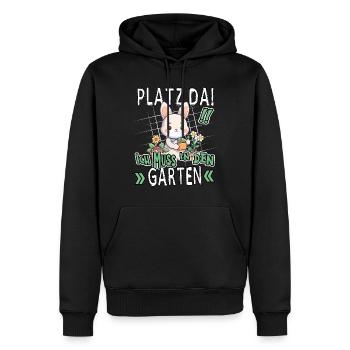 Platz Da! Ich Muss In Den Garten Lustig Kaninchen - Männer Premium Bio Hoodie - Schwarz - Vorne - Nico (187cm)