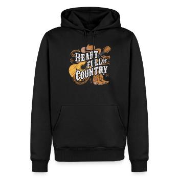 Un cœur plein d’amour de la musique country - Sweat à capuche Premium bio Homme - noir - Devant - Nico (187cm)