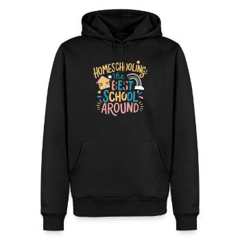 Homeschool Mom Dad Family Life Community Journey - Männer Premium Bio Hoodie - Schwarz - Vorne - Nico (187cm)