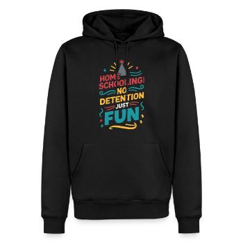 École-maison Maman Papa Vie de famille Parcours communautaire - Sweat à capuche Premium bio Homme - noir - Devant - Nico (187cm)