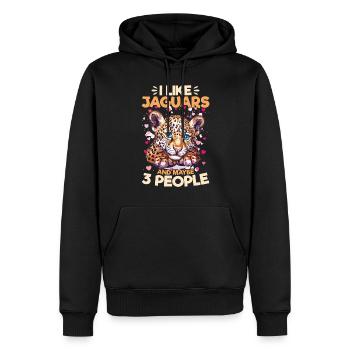 Jaguar Animal I Like Jaguars And Maybe 3 People - Männer Premium Bio Hoodie - Schwarz - Vorne - Nico (187cm)