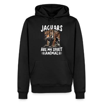 Drôle d’animal Jaguar Les jaguars sont mon animal spirituel - Sweat à capuche Premium bio Homme - noir - Devant - Nico (187cm)