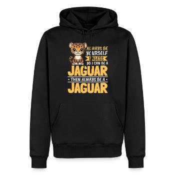 Funny Jaguar Animal Always Be Yourself - Männer Premium Bio Hoodie - Schwarz - Vorne - Nico (187cm)