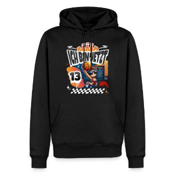 Basketball Bääm Ich Bin Jetzt 13. Geburtstag - Männer Premium Bio Hoodie - Schwarz - Vorne - Nico (187cm)