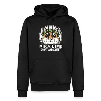 Design américain Pika Lover pour Pika - Sweat à capuche Premium bio Homme - noir - Devant - Nico (187cm)