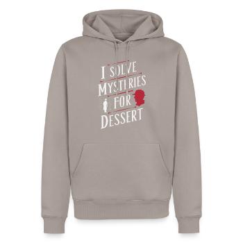 Meurtre Mystère Tenue De Dîner, Fête, Scène De Crime - Sweat à capuche Premium bio Homme - taupe - Devant - Nico (187cm)