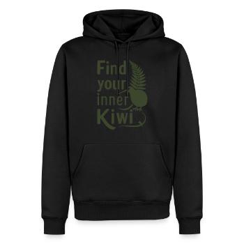 Finde Deinen Inneren Kiwi - Neuseeland Souvenir - Männer Premium Bio Hoodie - Schwarz - Vorne - Nico (187cm)