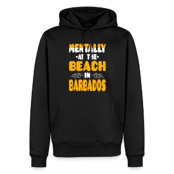 Mentalement à la plage à la Barbade - Sweat à capuche Premium bio Homme - noir - Devant - Nico (187cm)