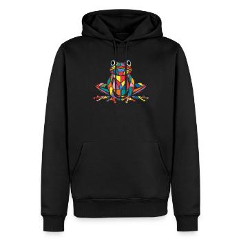 Bunter Geometrischer Frosch Geometrische Reptilien - Männer Premium Bio Hoodie - Schwarz - Vorne - Nico (187cm)