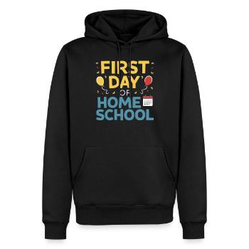 Homeschool Mom Dad Family Life Community Journey - Men’s Premium Organic Hoodie - black - Front - Nico (187cm)