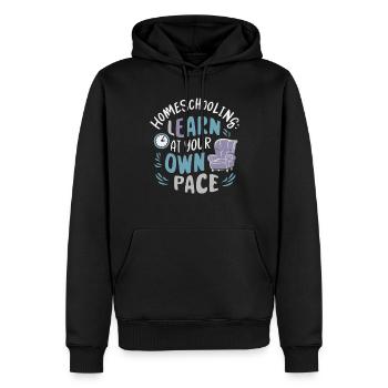 Homeschool Mom Dad Family Life Community Journey - Men’s Premium Organic Hoodie - black - Front - Nico (187cm)