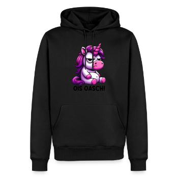 Ois Oasch - Männer Premium Bio Hoodie - Schwarz - Vorne - Nico (187cm)