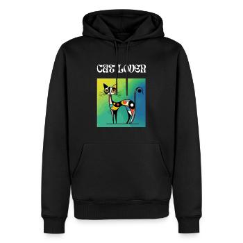Amoureux des chats Miró Art Cat Propriétaire Miaou - Sweat à capuche Premium bio Homme - noir - Devant - Nico (187cm)