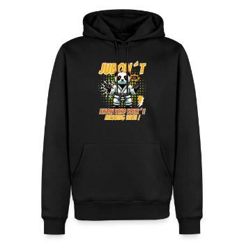 Lustiger Panda im Judoanzug - Kampfsport Cartoon-D - Männer Premium Bio Hoodie - Schwarz - Vorne - Nico (187cm)