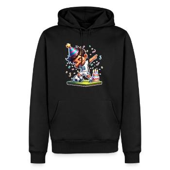 Soccer Anniversaire Enfants - Sweat à capuche Premium bio Homme - noir - Devant - Nico (187cm)