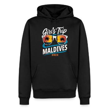 Voyage entre filles aux Maldives 2024 - Sweat à capuche Premium bio Homme - noir - Devant - Nico (187cm)