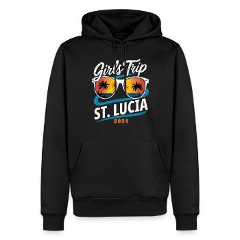 Voyage entre filles à Sainte-Lucie 2024 - Sweat à capuche Premium bio Homme - noir - Devant - Nico (187cm)