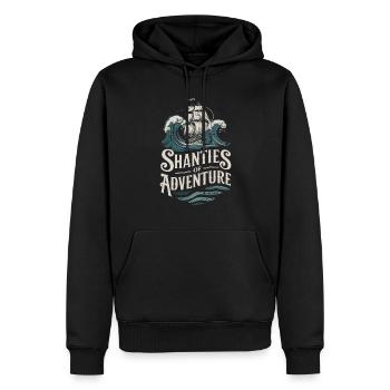 Sailors Sea Shanty Singing Ship Adventures - Men’s Premium Organic Hoodie - black - Front - Nico (187cm)