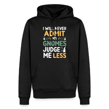 Nains de jardin Amateur de gnomes Drôle Gnome Jardinage - Sweat à capuche Premium bio Homme - noir - Devant - Nico (187cm)