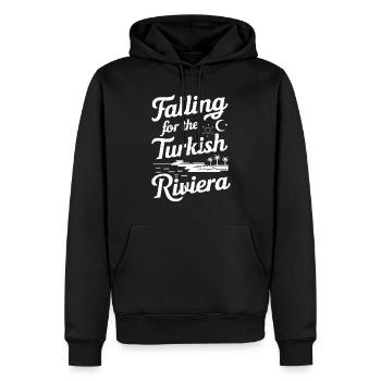Tomber amoureux du souvenir de la Riviera turque - Sweat à capuche Premium bio Homme - noir - Devant - Nico (187cm)